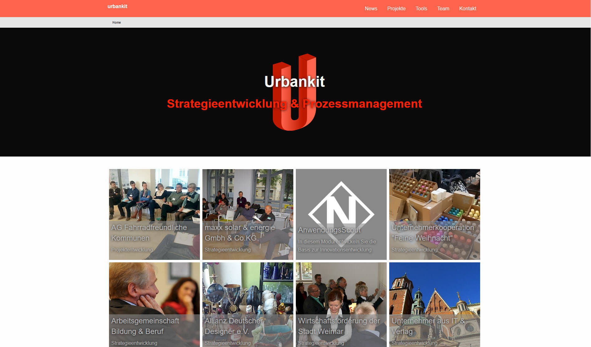 Screenshot urbankit.de Homepage